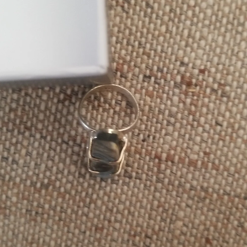 Raw Abalone Sterling Ring
